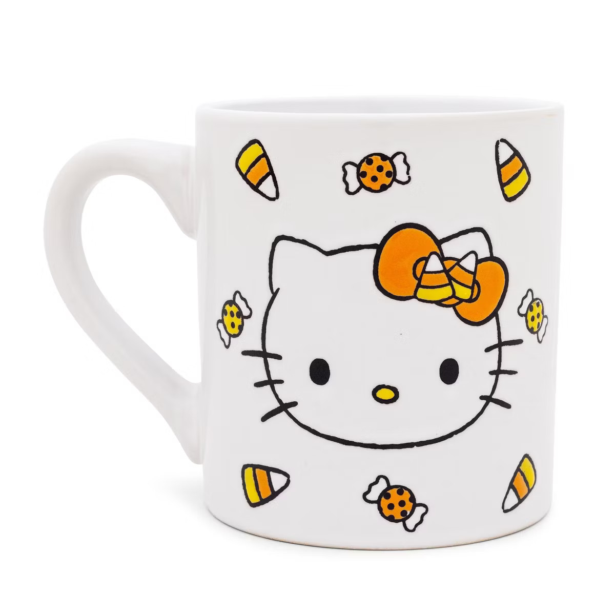 Silver Buffalo Sanrio Hello Kitty Candy Corn Wax Resist Ceramic Pottery Mug | Holds 14 Ounces | Target