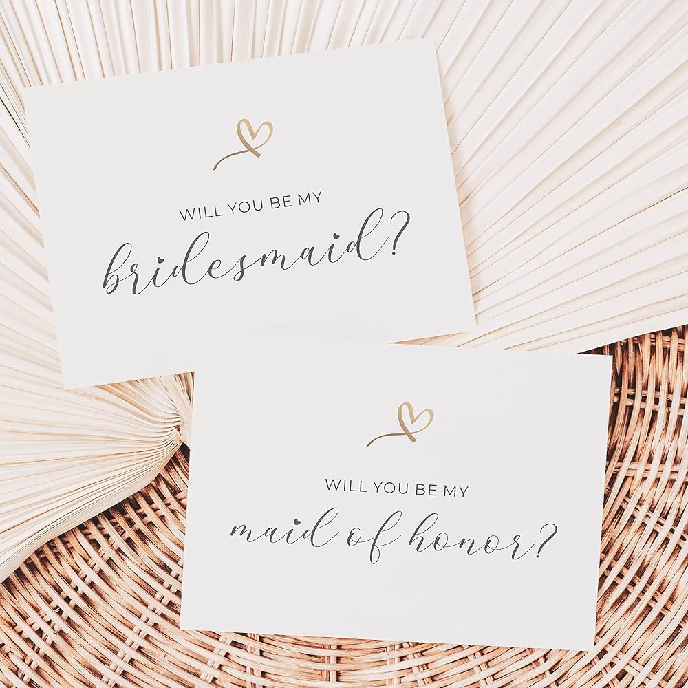 Bridesmaid Cards - Gold Heart | Amazon (US)