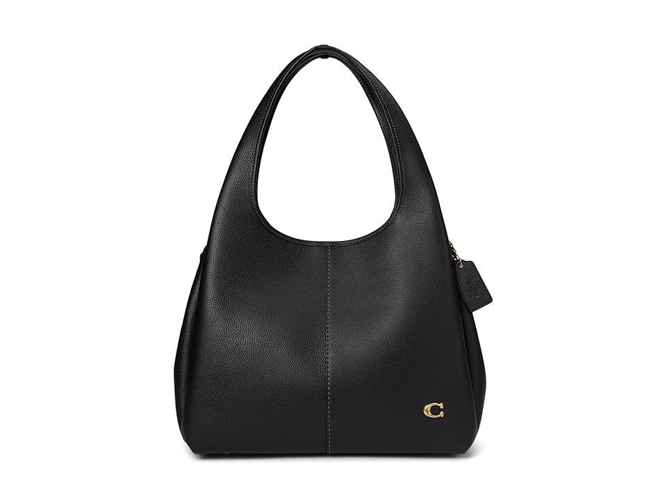 COACH Polished Pebble Leather Lana Shoulder Bag Women's Handbags Black | Zappos