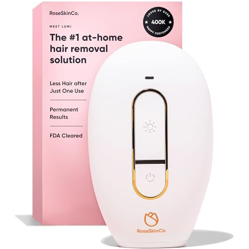 RoseSkinCo Lumi IPL Laser Hair Removal Device, At Home Permanent Hair Reduction on Face, Bikini, Legs, Arms, Underarms, Safe & Gentle Intense Pulsed Light Handheld Device, White/Gold | Amazon (US)