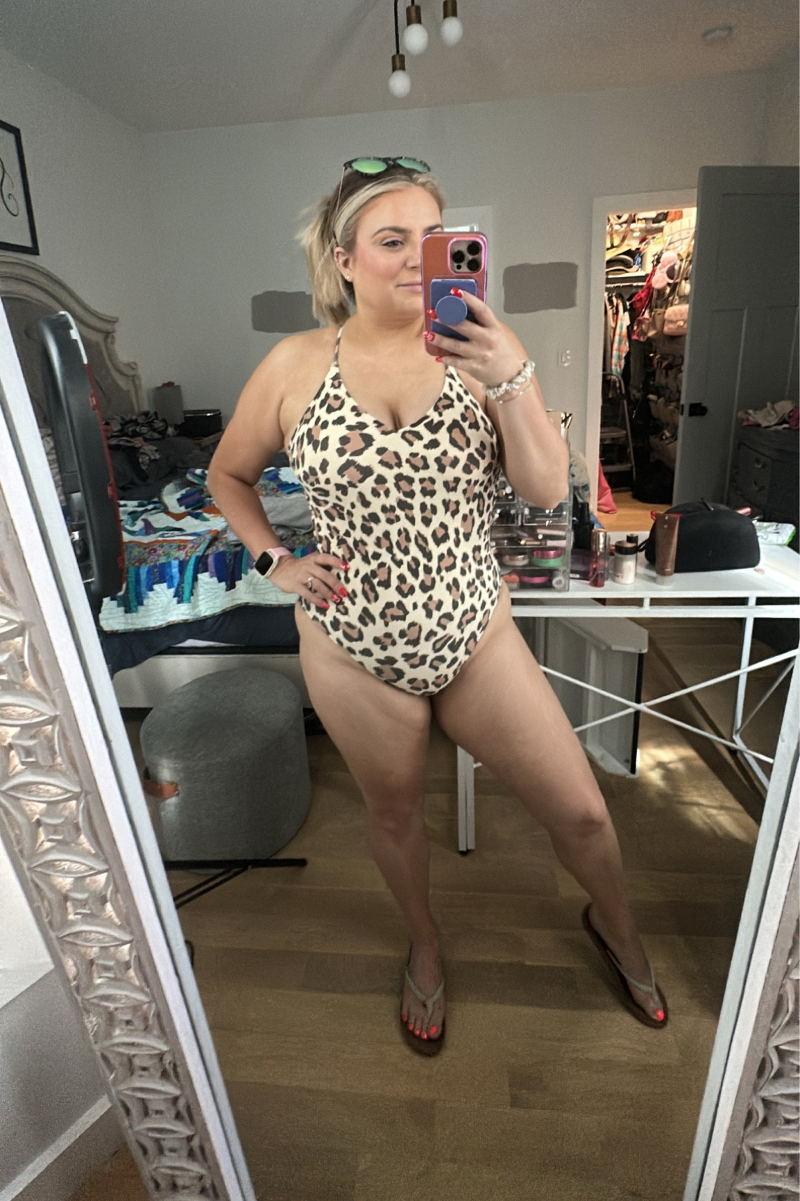 Super stretchy one-piece leopard swimsuit - I’m in a size Medium

#LTKsalealert #LTKSeasonal #LTKcurves