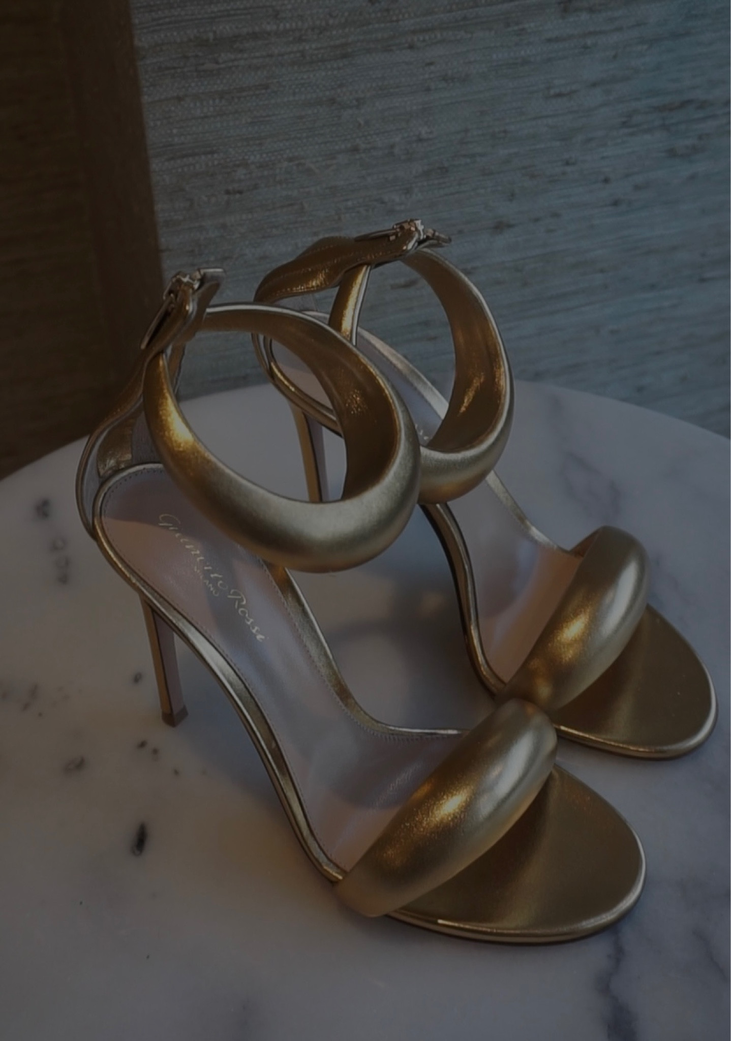 105mm Bijoux Metallic Leather Sandals