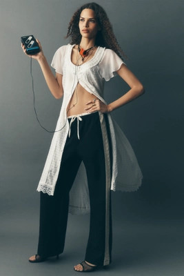 Maeve Crochet Track Stripe Pant | Anthropologie (US)