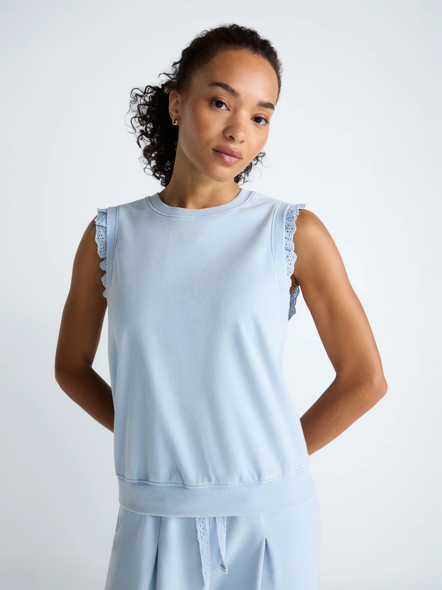 Scoop Women's Sleeveless Ruffle Top, Sizes XS-XXL | Walmart (US)