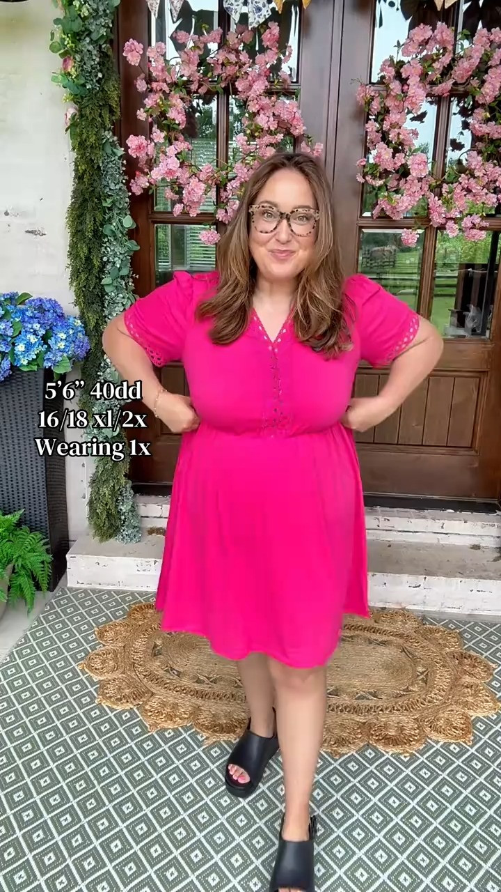 Eytino Womens Plus Size Dresses Short Sleeve Lace V Neck Hollow Out A Line Mini Dress 2026 Summer Outfit, Plus Size Outfit  

 #LTKMothersDay #LTKPlusSize #LTKBeauty