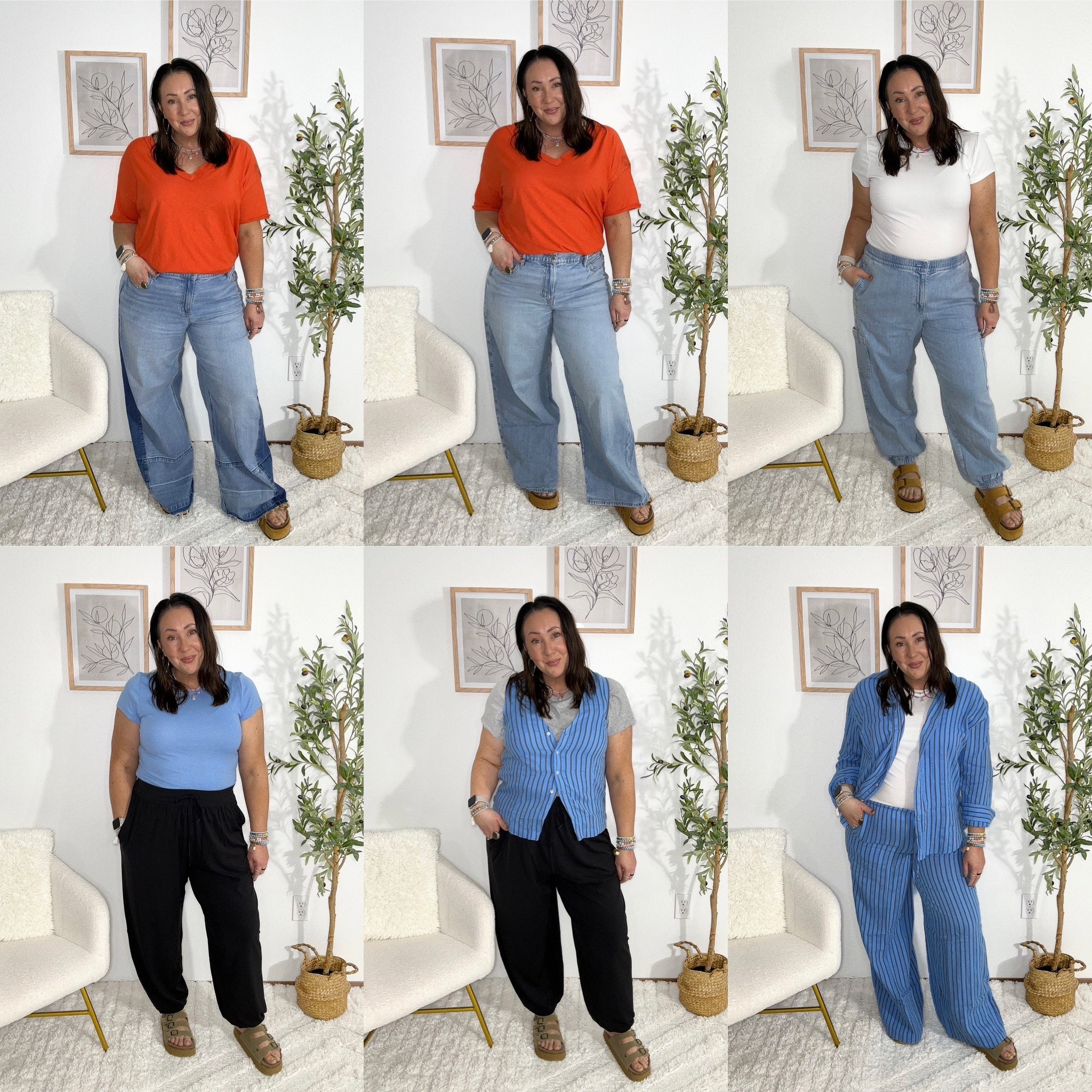AE/Aerie try-on! Medium be neck tee. XL baby tees. Size 16 regular patchwork jeans. Size 14 regular wide leg jeans. XL jean joggers. Large baggy joggers. Large vest (need an xl). XL crewneck tee. Medium button down. Medium wide leg pants (need a large)  

#LTKMidsize #LTKOver40 #LTKmomlife