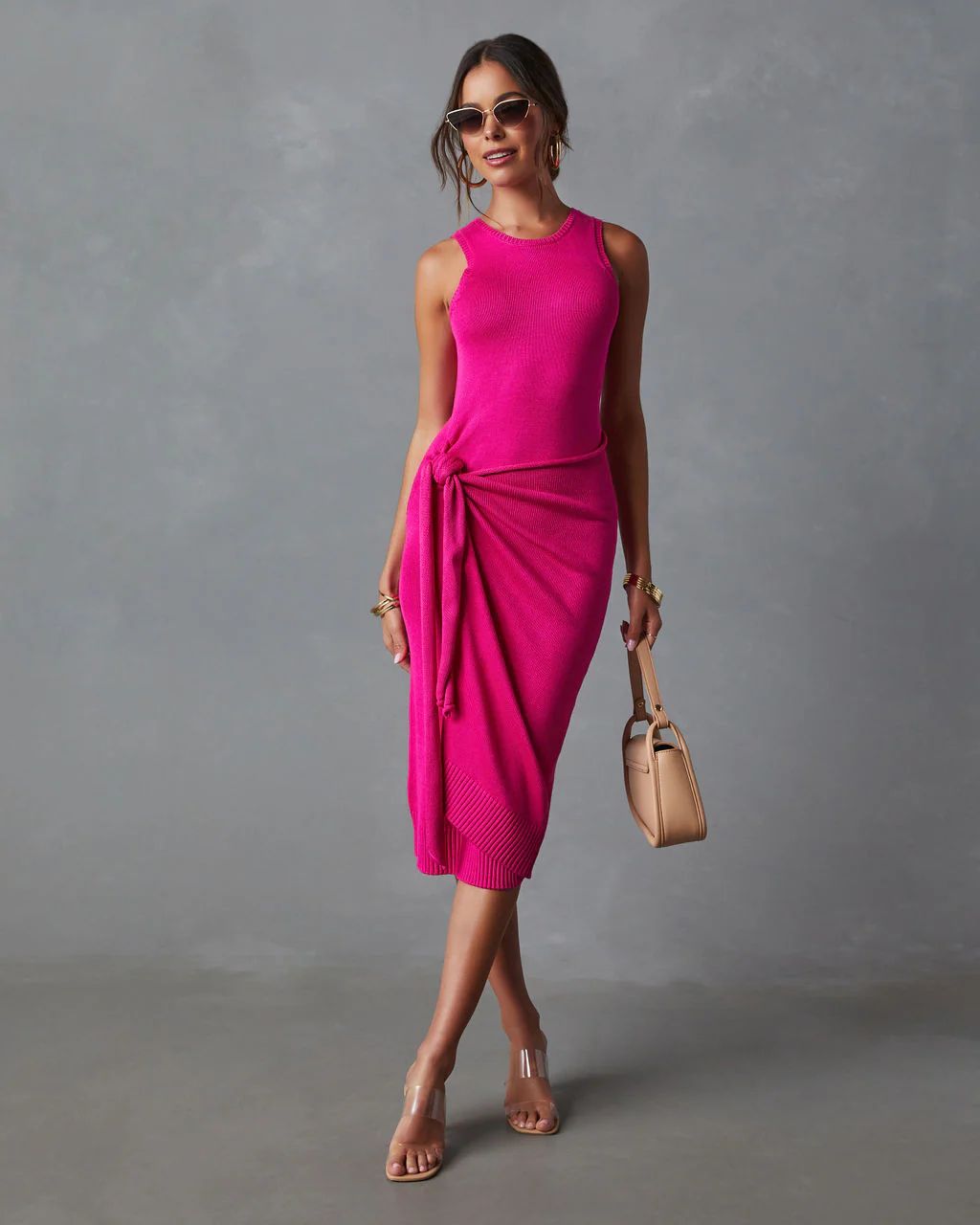 Orla Knit Wrap Midi Dress | VICI Collection
