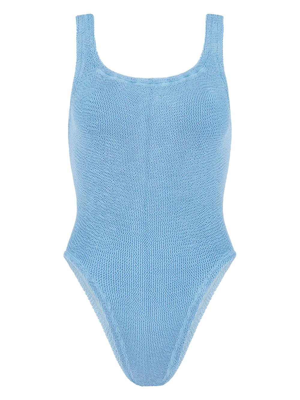 Hunza G Square Neck Seersucker Swimsuit - Farfetch | Farfetch Global