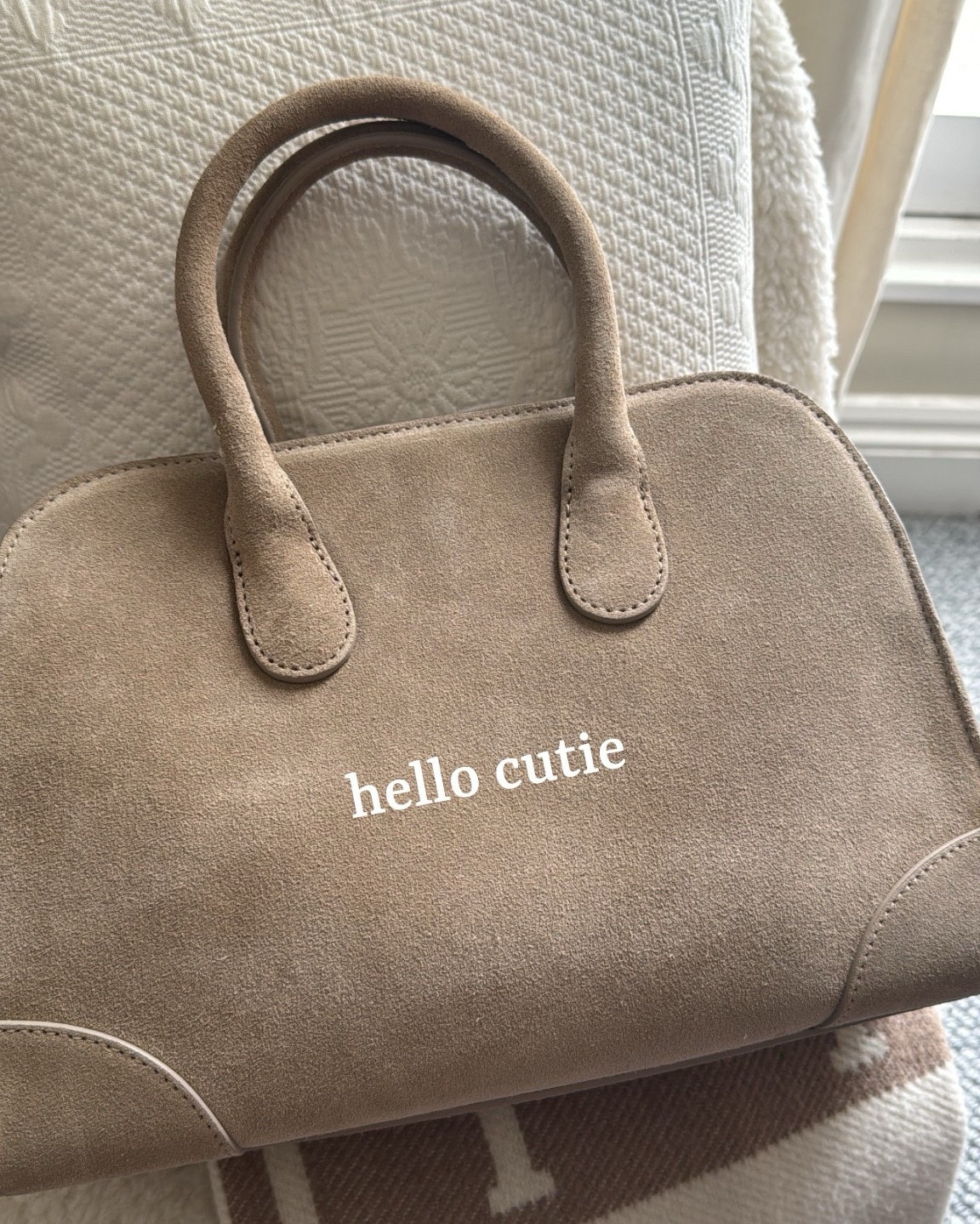 The nicest iteration on the @cosstores suede viral bowling
Run now! This colour is sand — swipe to see how perfectly it goes with my @loropiana loafer in sandstone 

#LTKuk #LTKbag #LTKspring