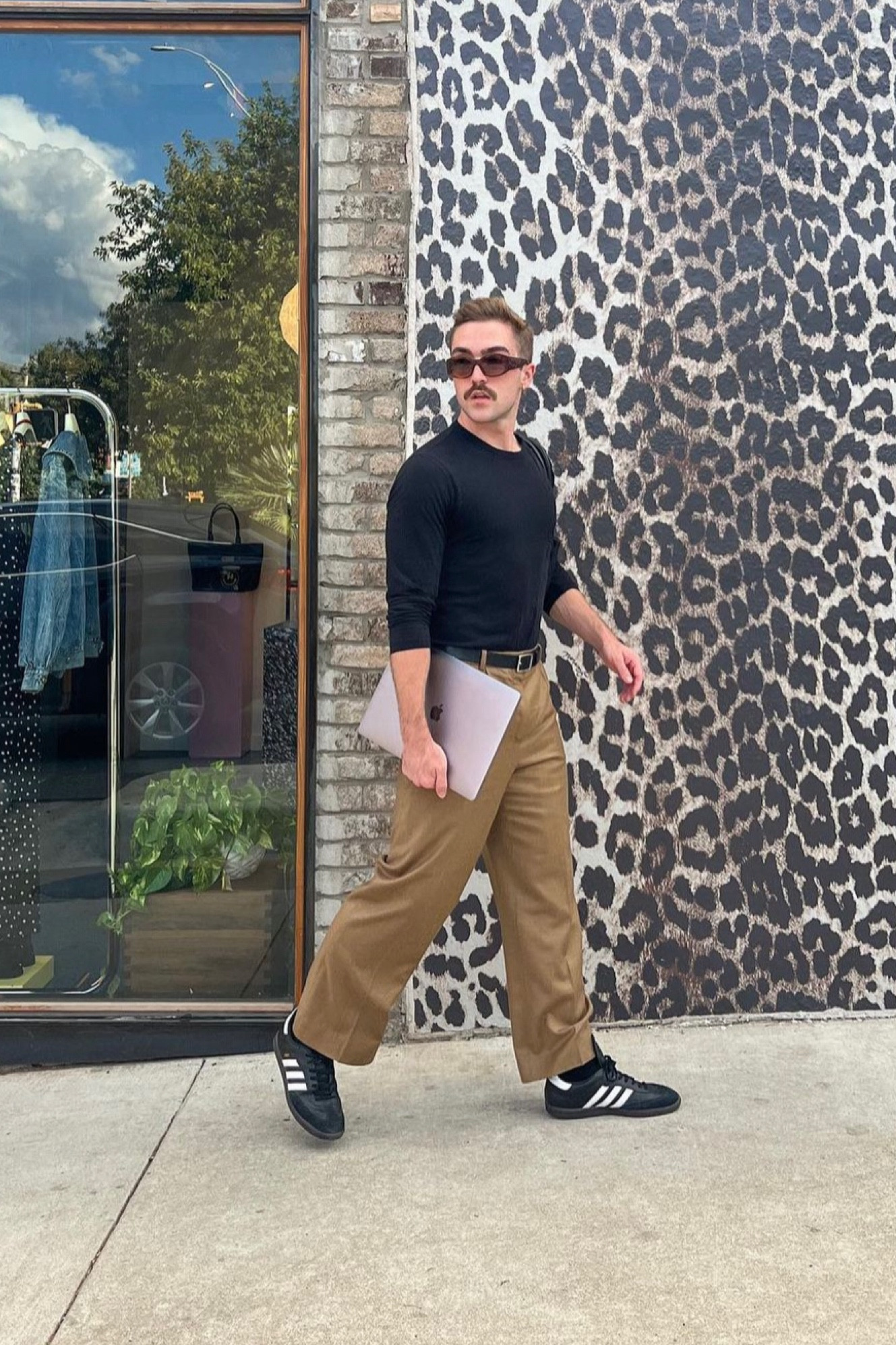 the perfect fit for when you take work on the go. Buck Mason basics are a core essential to my wardrobe and so are these Adidas Sambas. You can style basics and a classic sneaker countless ways. 

#LTKmens #LTKworkwear