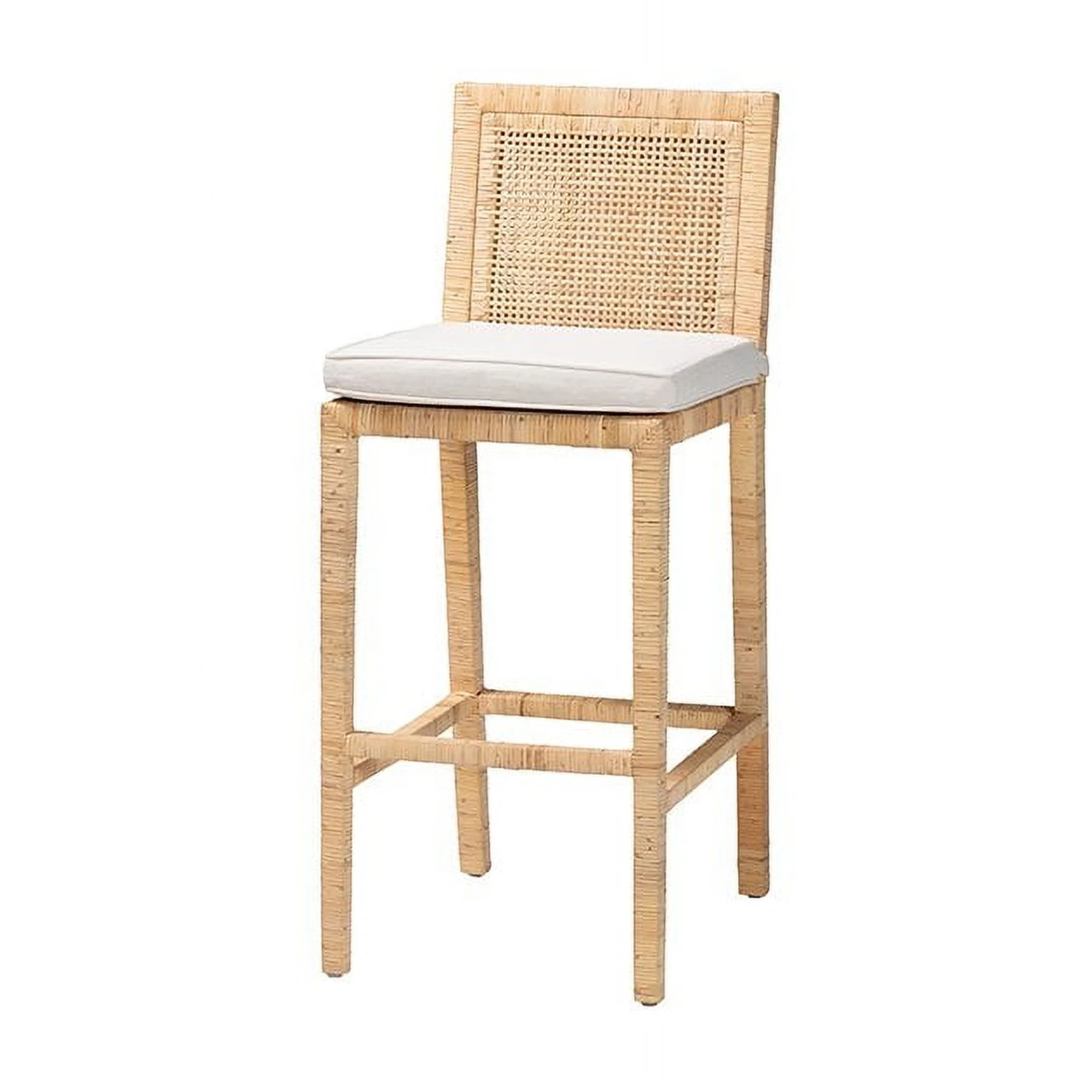 bali & pari Sofia Bohemian Natural Rattan Bar Stool | Walmart (US)