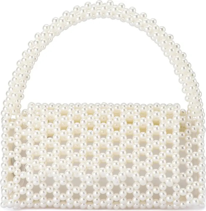 Olga Berg Amrita Faux Pearl Top Handle Bag | Nordstrom | Nordstrom