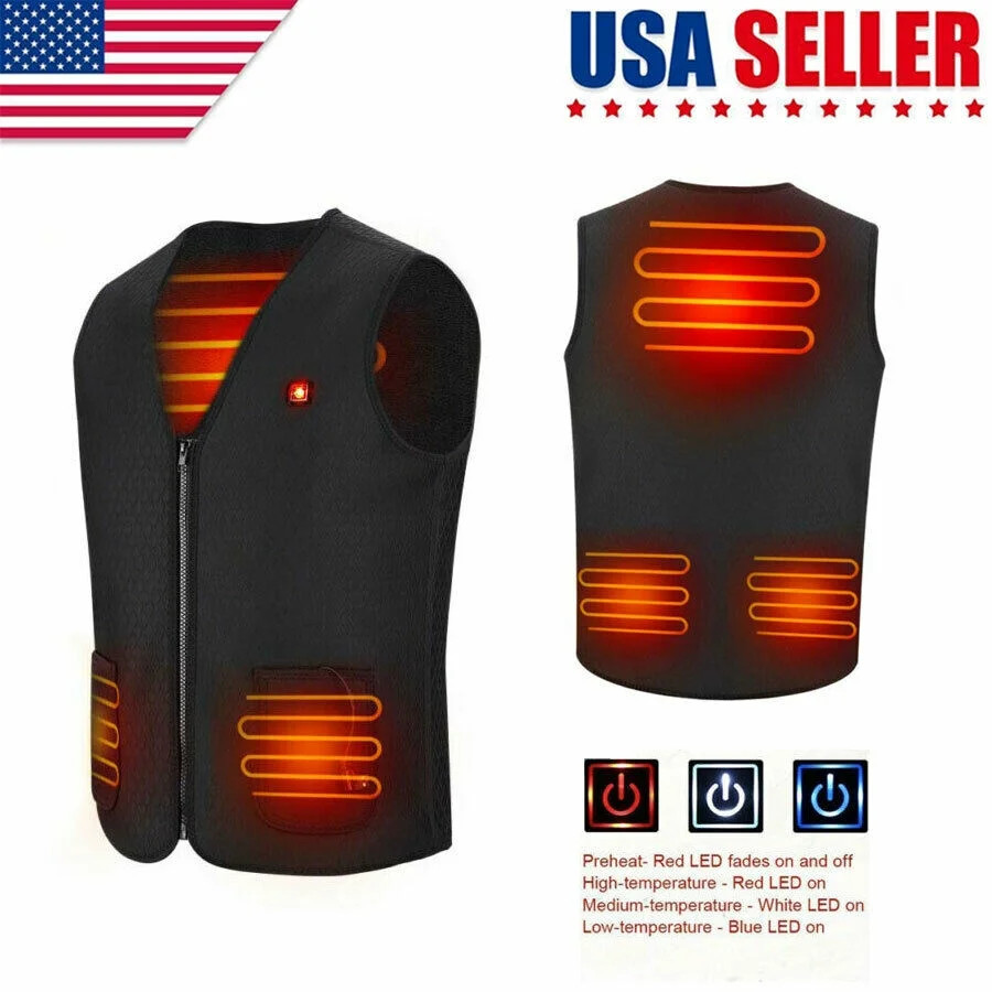 Electric USB Winter Heated Warm Slim Vest Men Women Heating Coat Jacket Clothing,For Outdoor Moto... | Walmart (US)