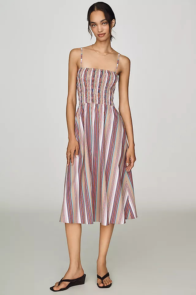 100% Cotton Smocked A-Line Midi Dress | Anthropologie (US)
