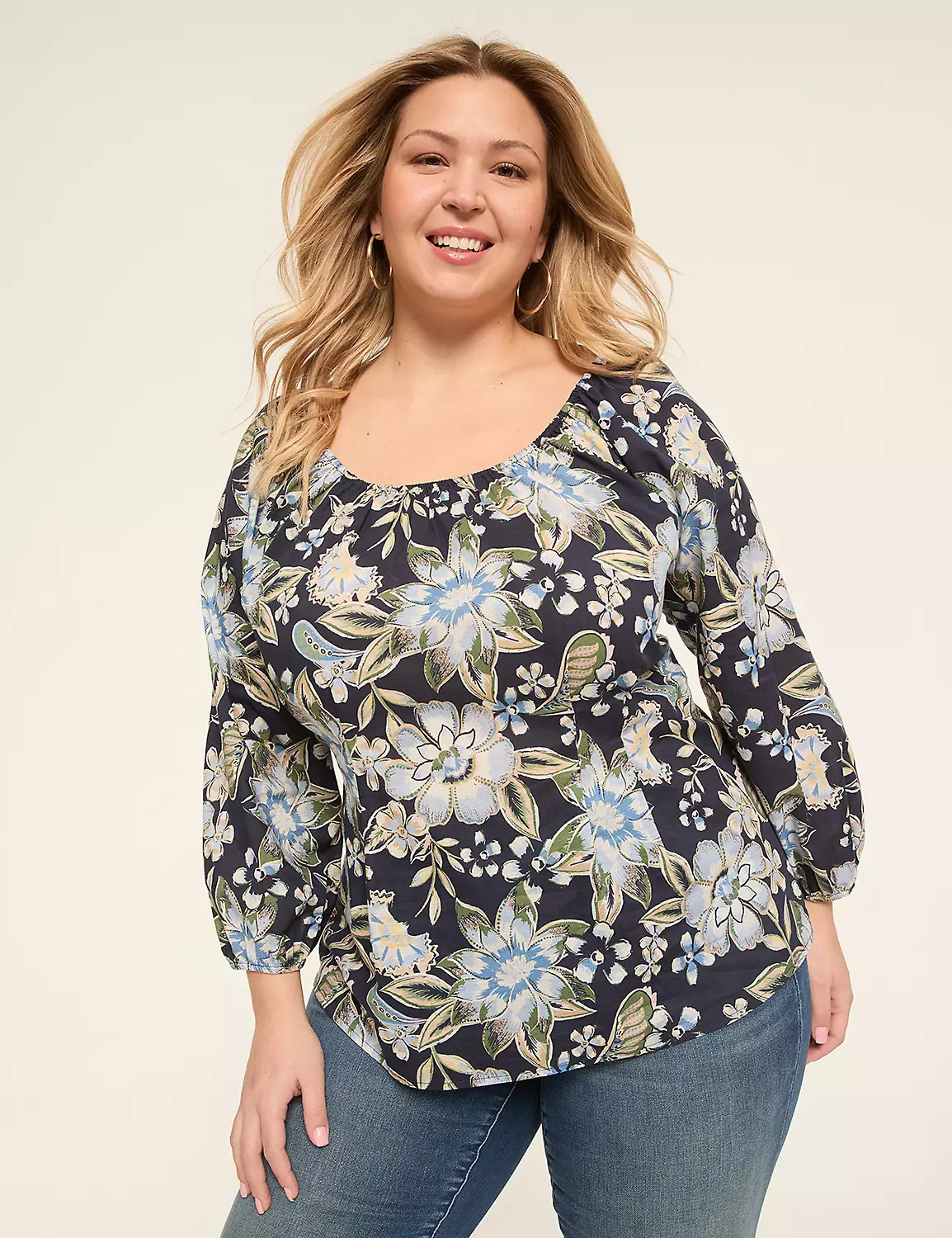 Bracelet Sleeve Scoop-Neck Blouse | Lane Bryant (US)