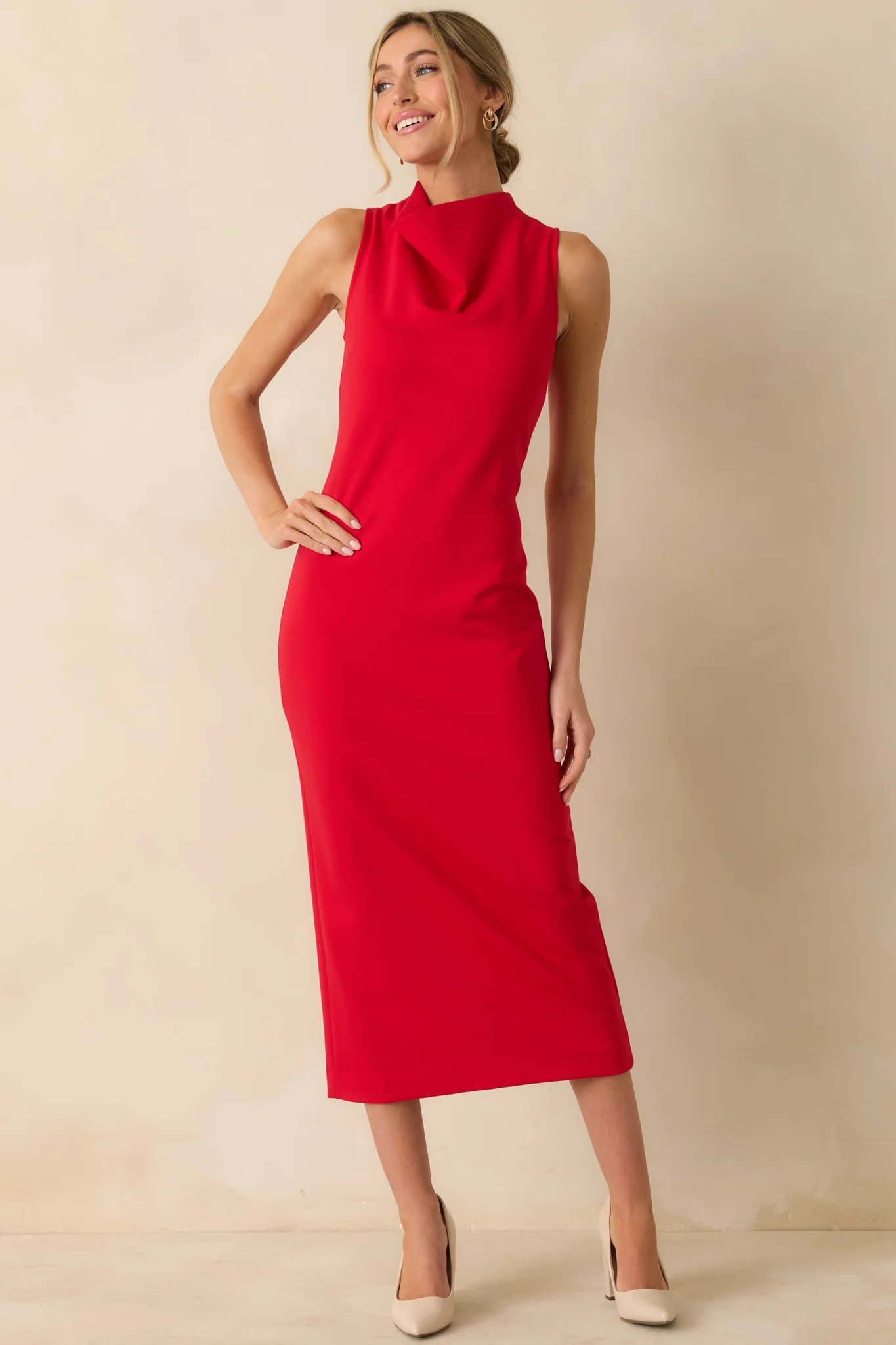 SPANX® Red Ponte Sleeveless Midi Dress | Red Dress