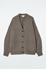 CHUNKY CASHMERE-BLEND CARDIGAN - MOLE - COS | COS UK
