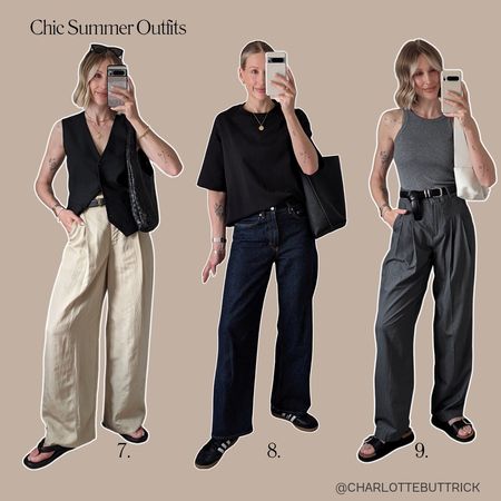 Chic summer outfits ideas styling wide leg trousers and jeans 👖🤍🧺✨☀️

#LTKSeasonal #LTKfindsunder100 #LTKeurope