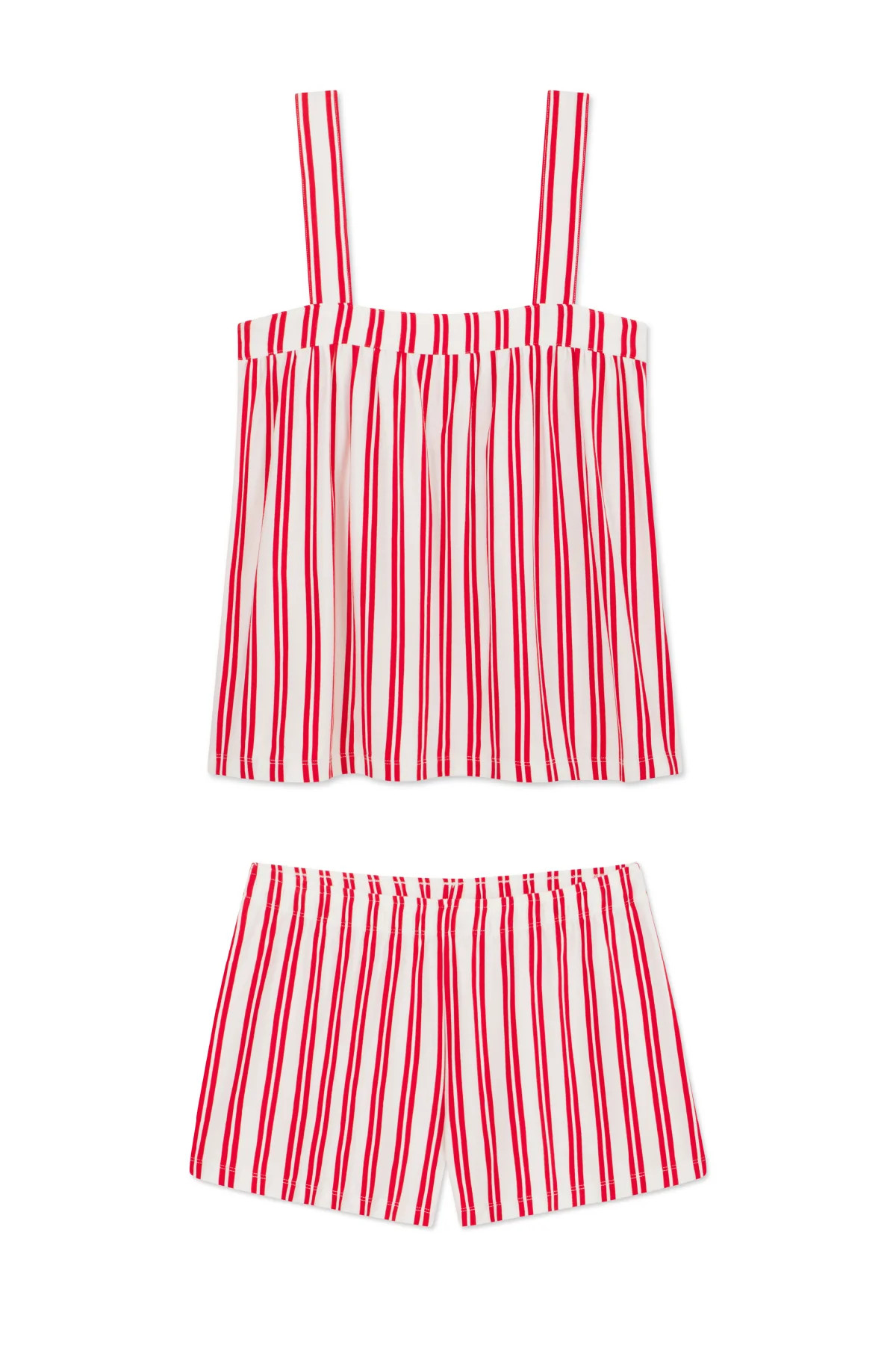 DreamModal Daydream Shorts Set in Geranium Regalia Stripe | Lake Pajamas