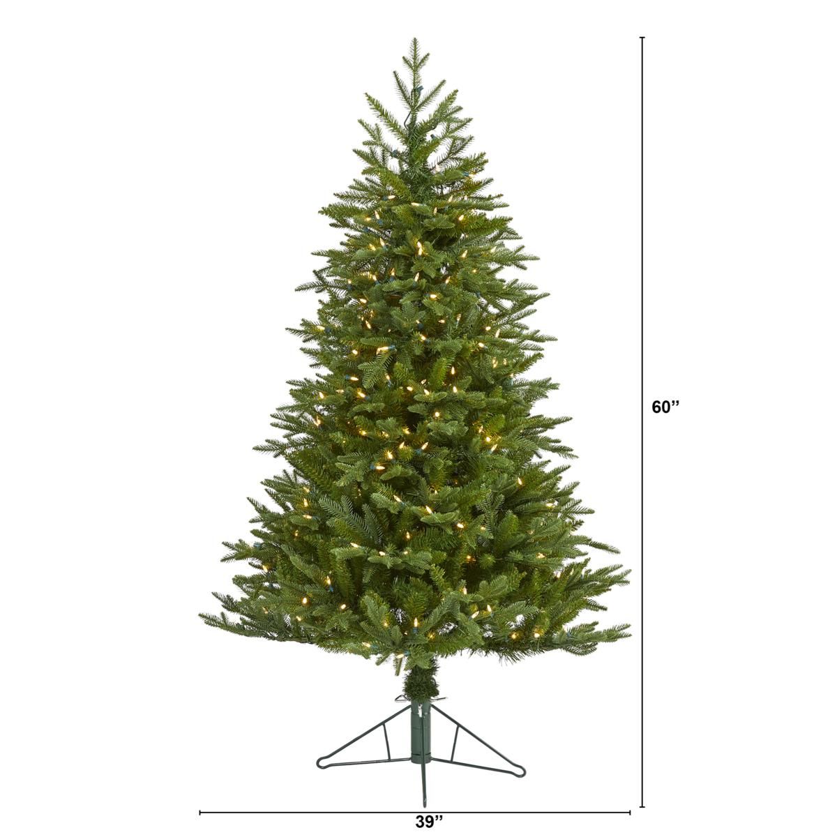 Nearly Natural 5 Ft. Cambridge Fir Christmas Tree with 300 LED Lights - 20718218 | HSN | HSN