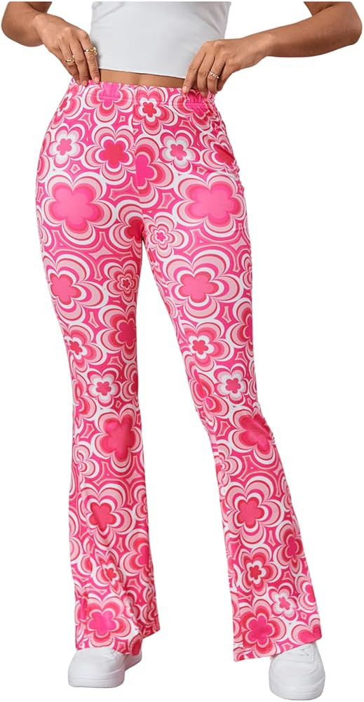 WDIRARA Women's Snakeskin High Waist Casual Flare Bell Bottom Stretch Long Pants | Amazon (US)