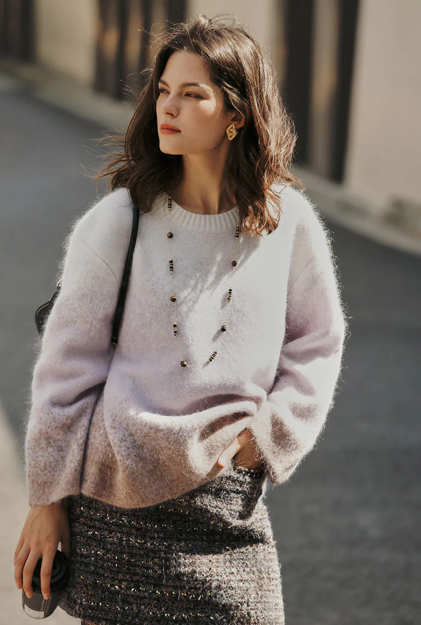 Dale Mohair Sweater - Ombre Plum | Petite Studio NYC