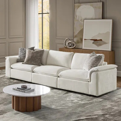 Cioffi 122"W Oversized 5 Piece Down Blend Modular Cloud Modular Sofa with Removable Cushion Cover | Wayfair North America