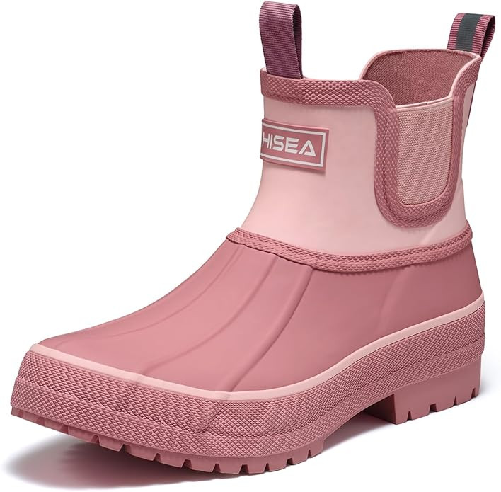 HISEA Women's Duck Chelsea Rain Boots Waterproof Short Garden Boot Outdoor Mud Boots | Amazon (US)