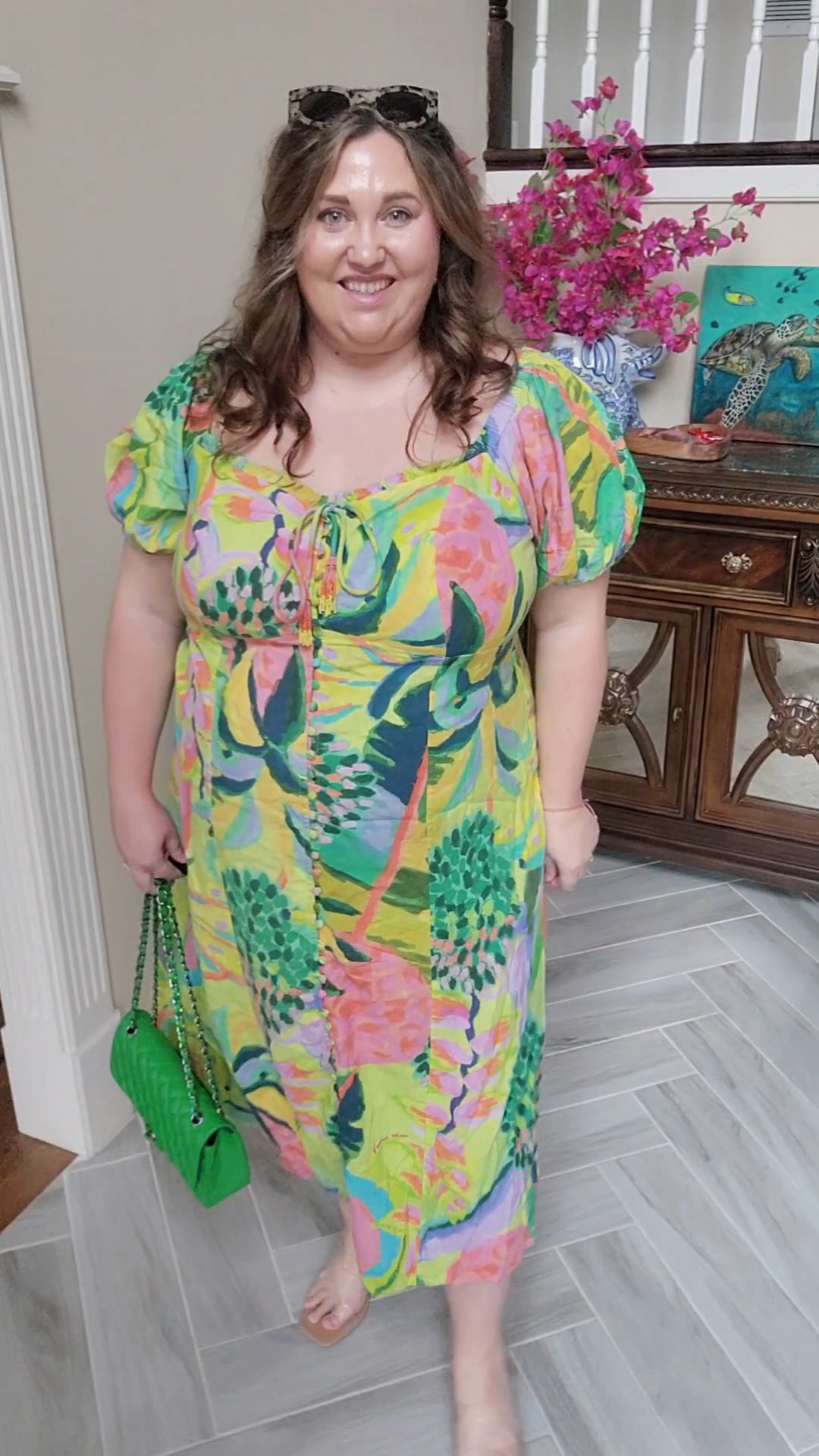 POV: YOUR husband books an Island vacation so you are already getting outfits even though it's not for months lol This is an anthrolpologie farm rio dress that I love! It runs TTS IMO so I am in a 2XL #livinglargeinlilly #resort #vacation #neon

#LTKSeasonal #LTKplussize #LTKtravel