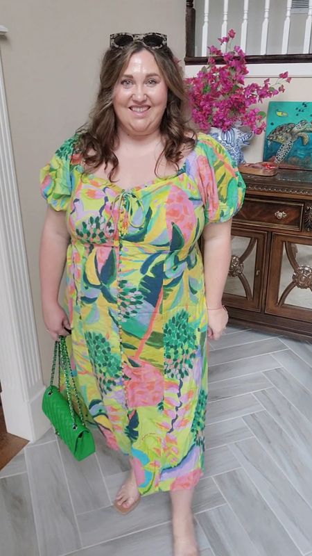 POV: YOUR husband books an Island vacation so you are already getting outfits even though it's not for months lol This is an anthrolpologie farm rio dress that I love! It runs TTS IMO so I am in a 2XL #livinglargeinlilly #resort #vacation #neon

#LTKSeasonal #LTKplussize #LTKtravel