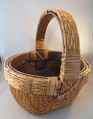 Antique Chinese Woven Reed Rattan Basket China  | eBay | eBay US