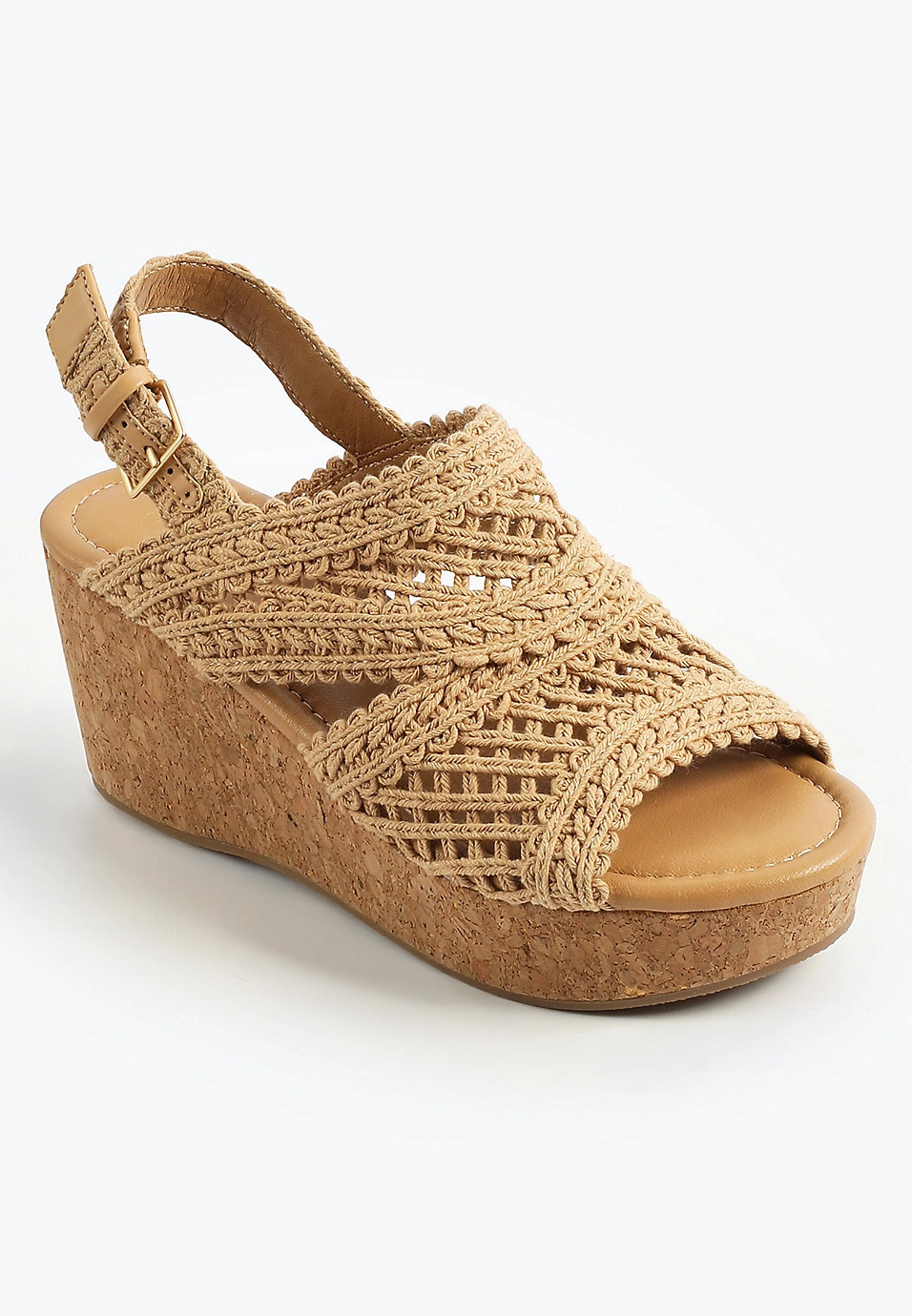 SuperCush Charlotte Crochet Wedge Sandal | Maurices