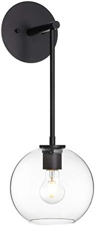 XiNBEi Lighting Wall Sconce, Retro 1 Light Globe Glass Bathroom Vanity Light Matte Black Finish X... | Amazon (US)