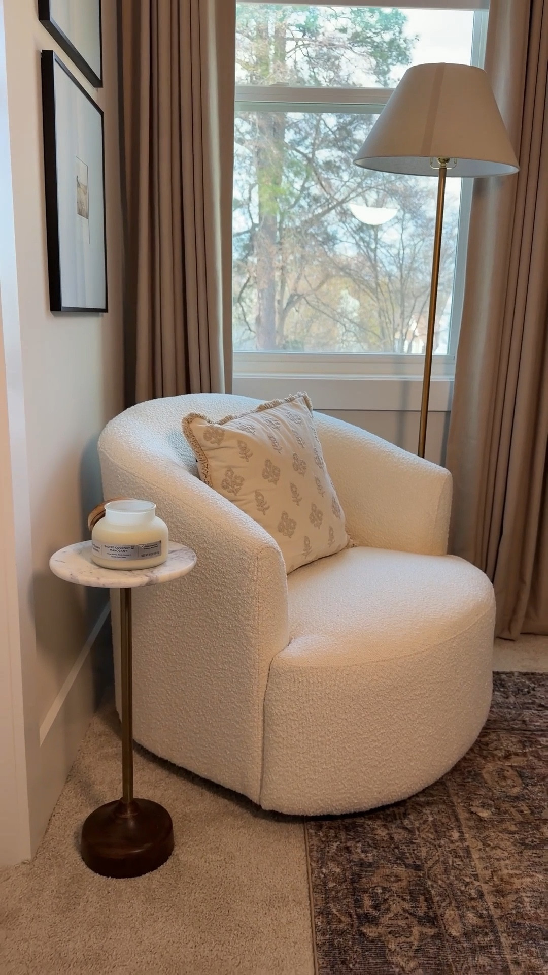 Corner, cozy corner, accent chair, boucle chair, swivel chair, corner chair, corner inspo, corner ideas, Walmart chair, Walmart home finds

#LTKHome