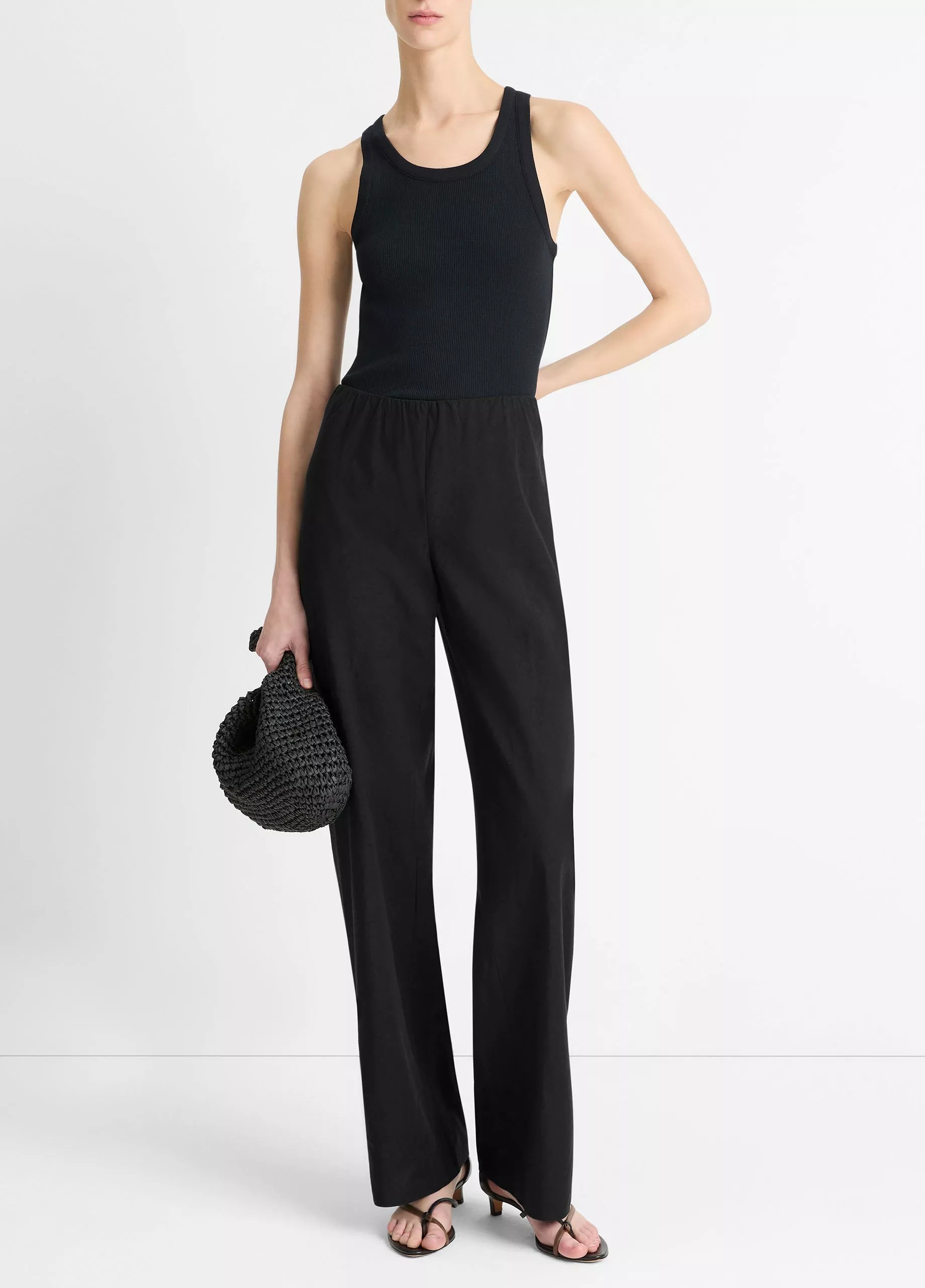 Cotton-Blend High-Waist Bias Pant | Vince LLC