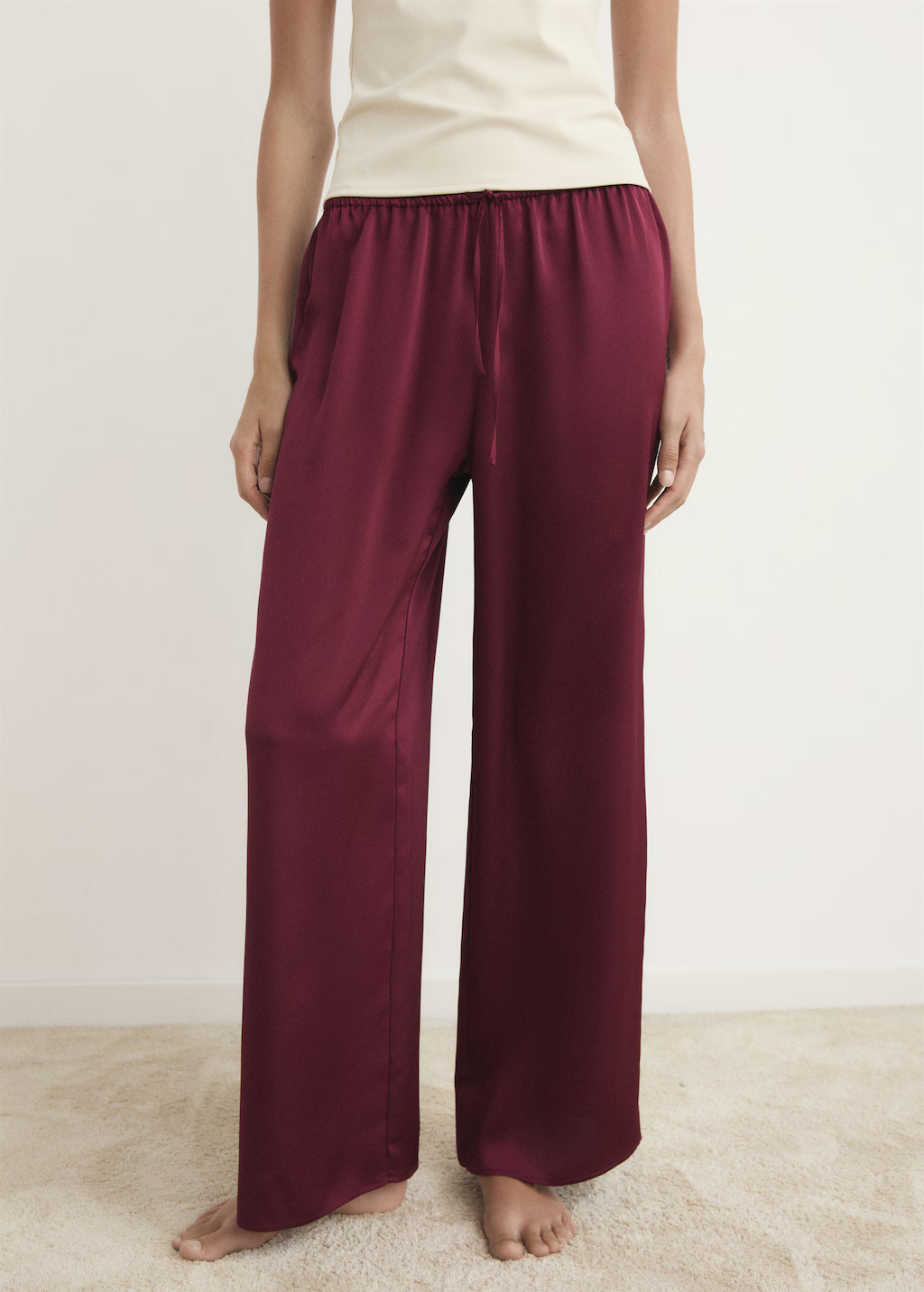 Satin long pants | Mango (US/MX/AU)