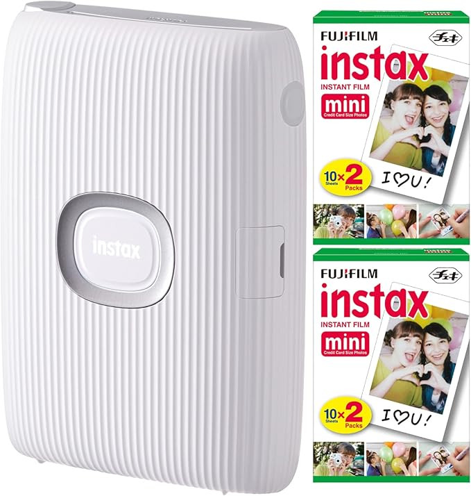Fujifilm Instax Mini Link Smartphone Printer (Ash White) + Fuji Instax Mini Film (40 Sheets) - In... | Amazon (US)