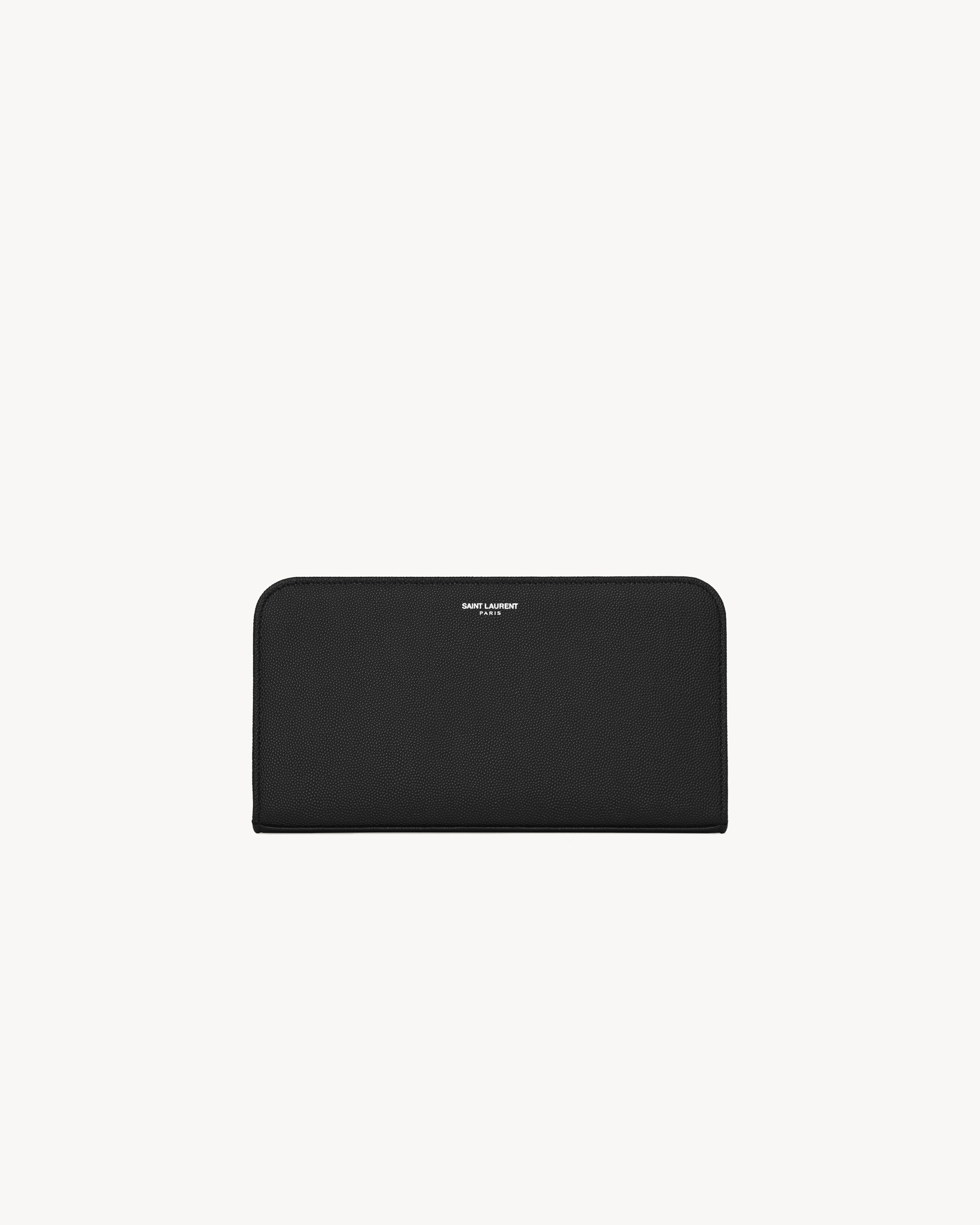 SAINT LAURENT PARIS zip around wallet in grain de poudre embossed leather | Saint Laurent Inc. (Global)
