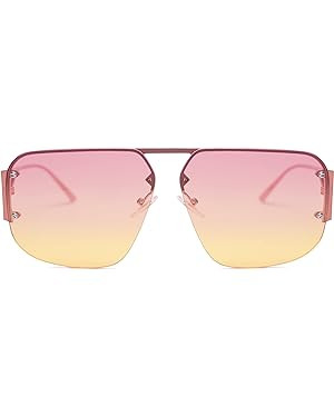 SOJOS Trendy Aviator Sunglasses Mens Womens Retro Metal Rimless Frame Shades Lentes De Sol Para M... | Amazon (US)