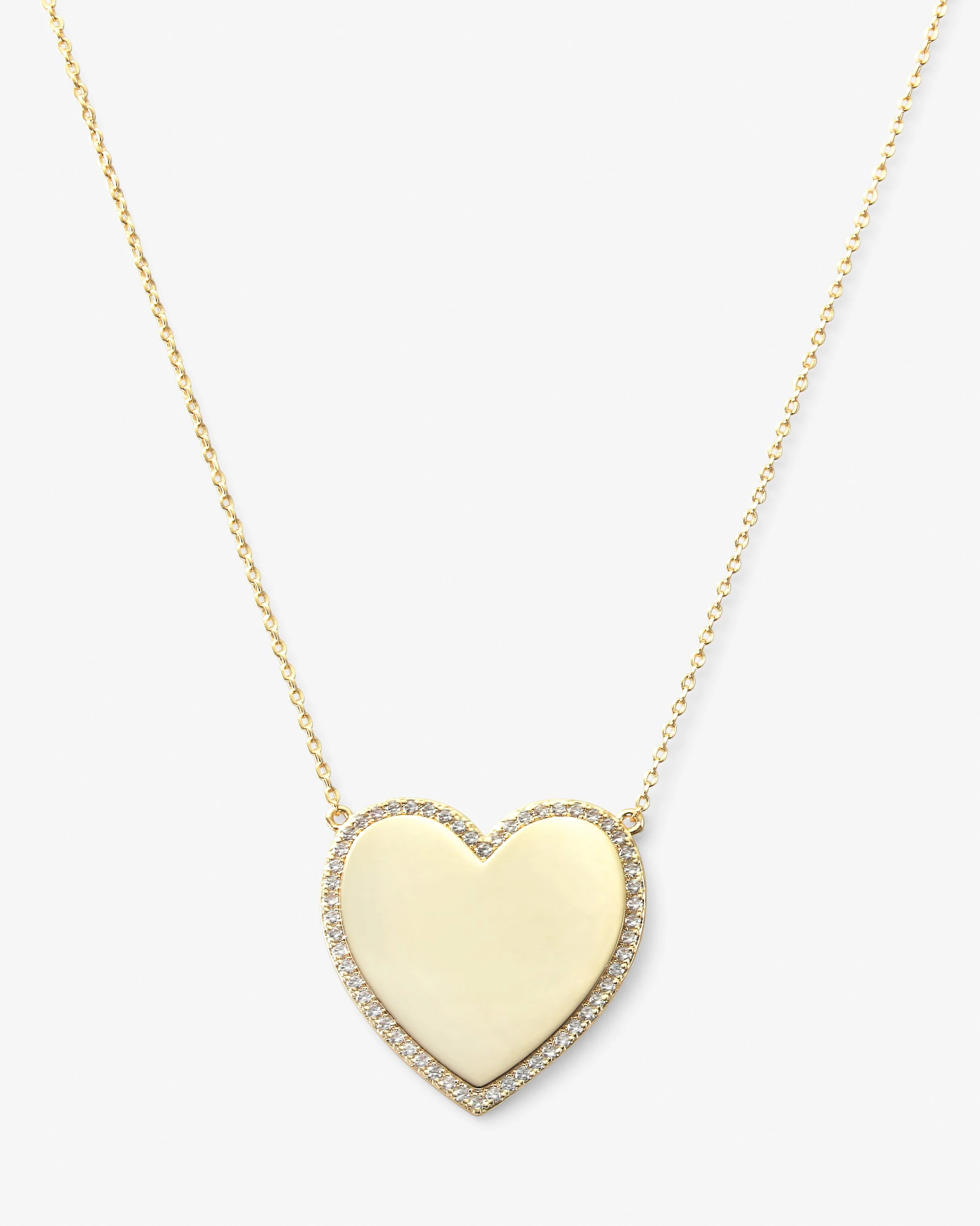 XL You Have My Heart Pavè Necklace 18" - Gold|White Diamondettes | Melinda Maria Jewelry
