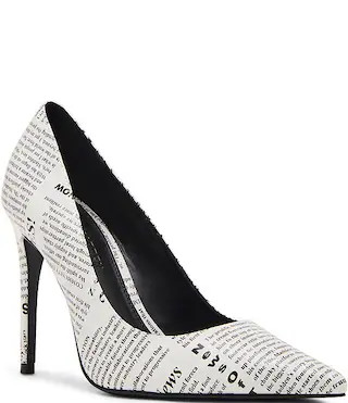 Steve Madden Noir Newspaper Print Pointed Toe Stiletto Pumps | Dillard's | Dillard's