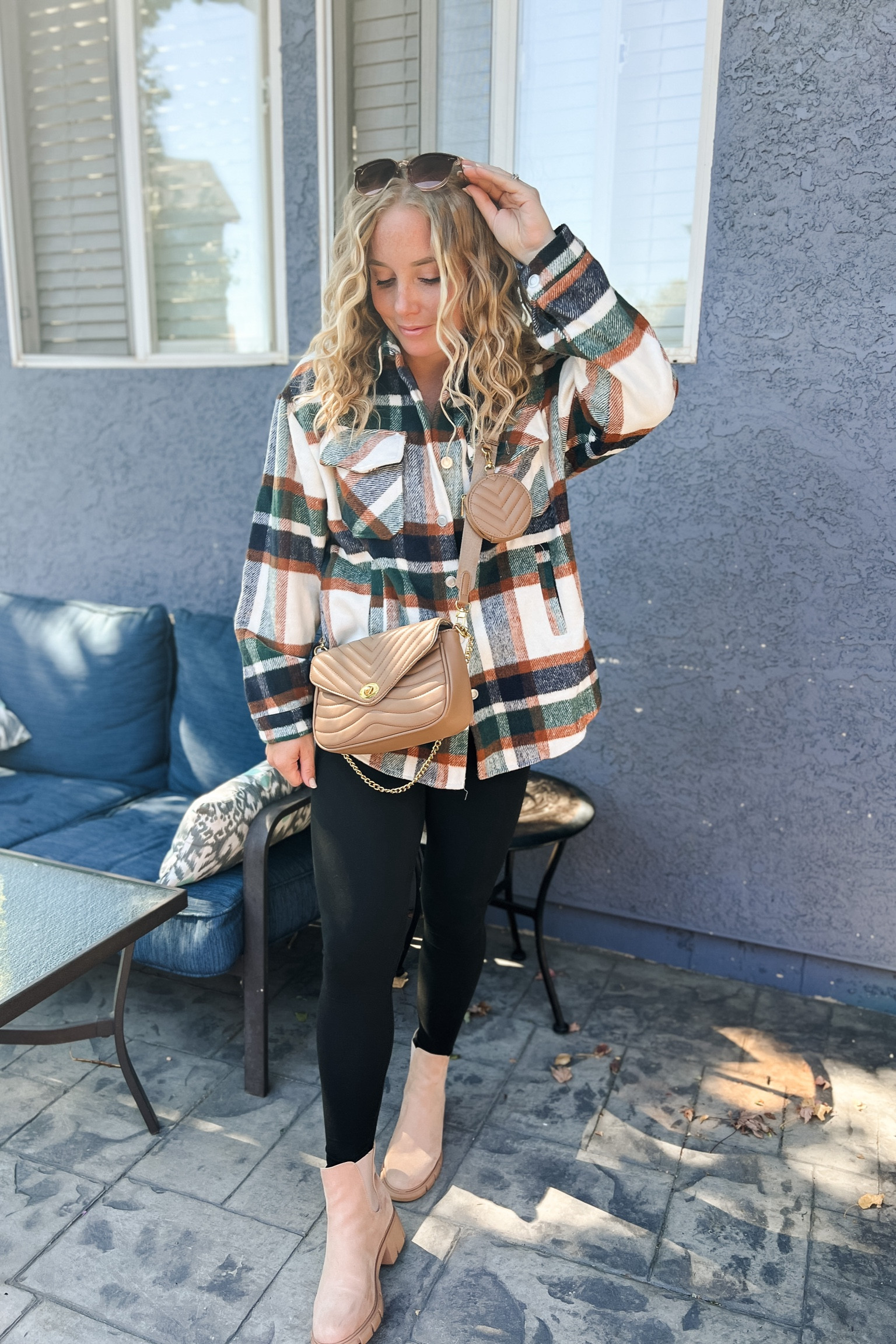 Green and brown plaid flannel button down shacket with leggings, brown crossbody bag and nude Chelsea boots

//Fall outfits 2024, fall fashion finds,petite fashion, casual mom outfit ideas, fall outfit amazon, amazon outfit ideas, casual outfit ideas, outfit inspo, casual fashion, amazon fall fashion,  casual outfit fall, cute casual outfit, outfit ideas fall, amazon shoes, amazon bag, purse, size 4-6, casual fall outfits, casual outfit ideas everyday, fall tops, fall shoes, fall bags #ltkfindsunder100 #ltksalealert #ltkseasonal 

#LTKFindsUnder50 #LTKItBag #LTKStyleTip