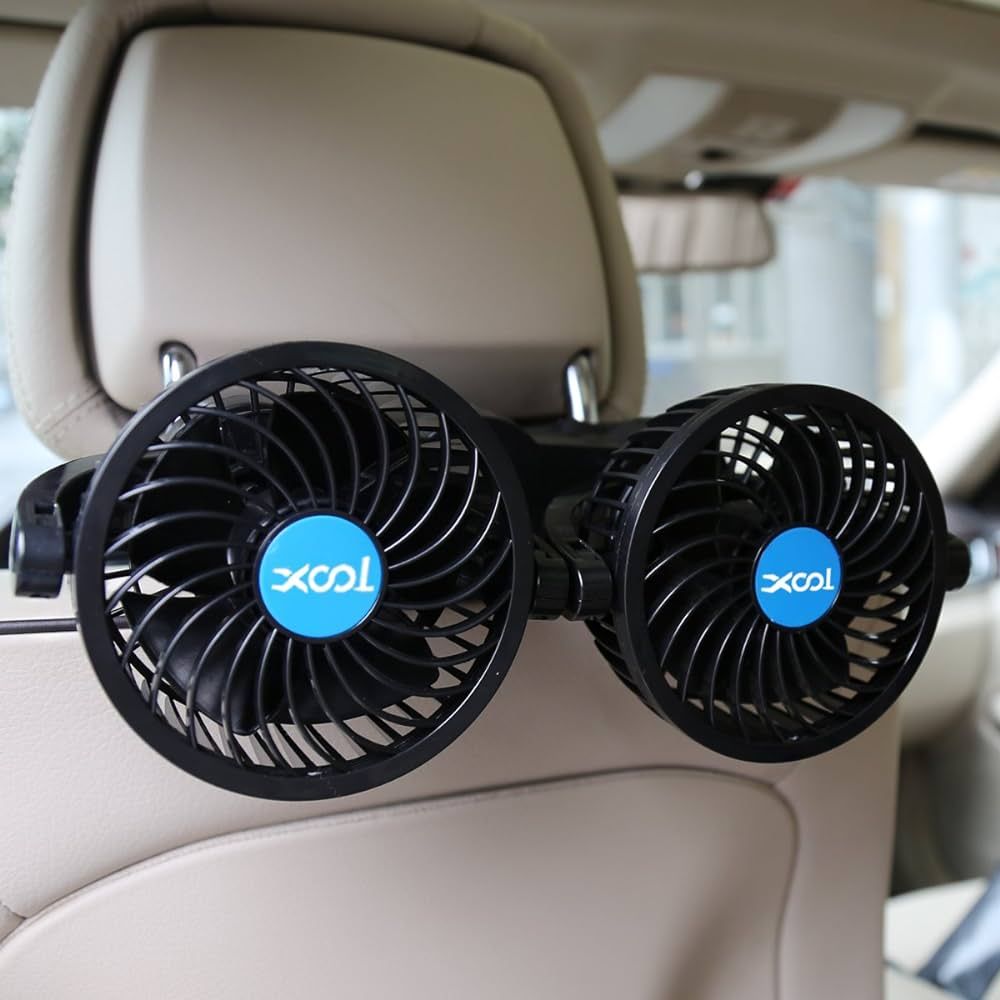 XOOL Electric Car Fans for Rear Seat Passenger Portable Fan Headrest 360 Degree Rotatable Backsea... | Amazon (US)