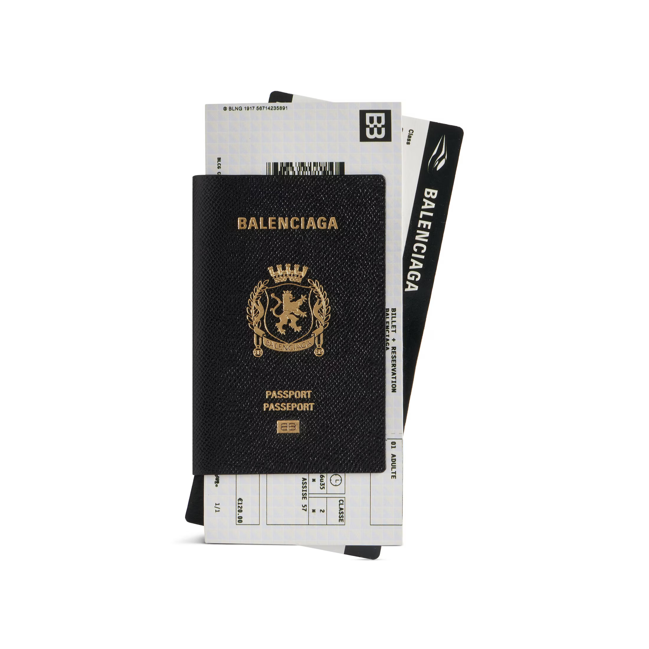 Balenciaga Passport Long Wallet 2 Tickets - Black - Men's | Balenciaga