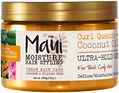 Maui Moisture Curl Quench + Coconut Oil Ultra-Hold Gel, for Curly Hair Styling, Vegan, No Drying ... | Amazon (US)