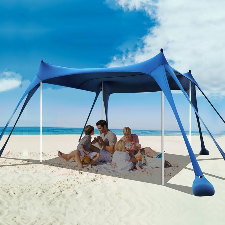 Beach Tent Sun Shelter, 10 x 10 FT Beach Canopy Tent Sun Shade Heavy Duty, UPF50+ Beach Tent Cano... | Amazon (US)