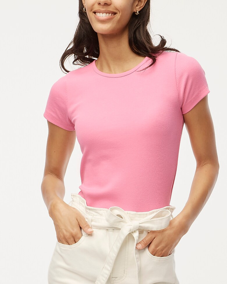 Ribbed crewneck tee | J.Crew Factory