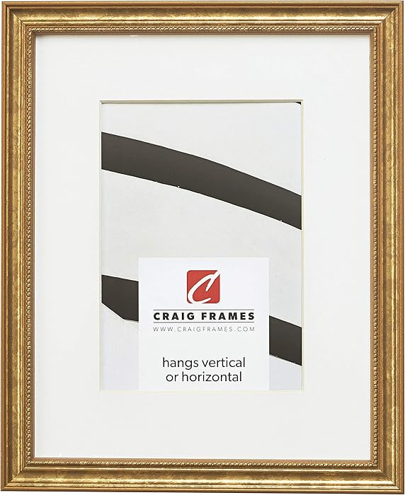 Craig Frames 314GD 14 x 22 Inch Ornate Gold Picture Frame Matted to Display a 11 x 17 Inch Photo | Amazon (US)