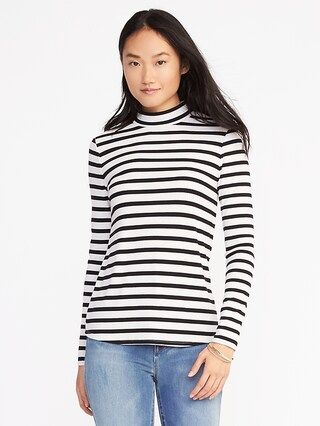 Semi-Fitted Mock-Neck Top for Women | Old Navy US
