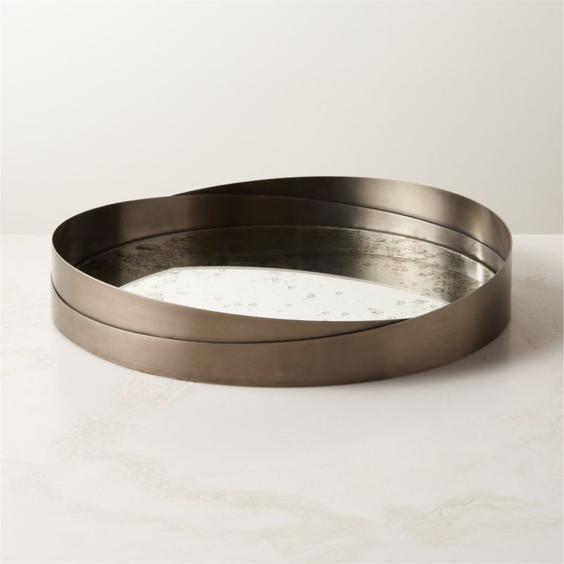 Sylive Modern Metal and Glass Round Tray + Reviews | CB2 | CB2